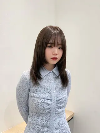 セミロング カラー たなか こころ🎀のヘアスタイル