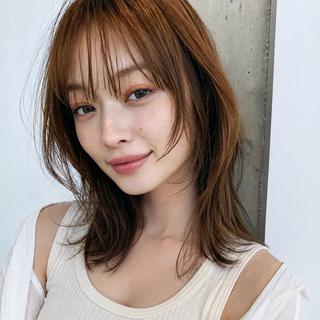 ミディアム 😈【ウルフっぽい レイヤー】星翔輝😈のヘアスタイル