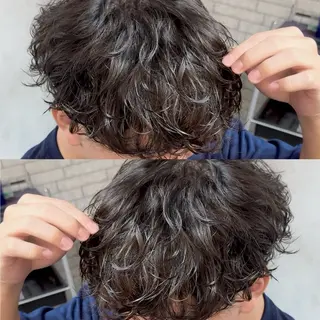 ショート パーマ センターパート職人 店長/TSUBASAのヘアスタイル