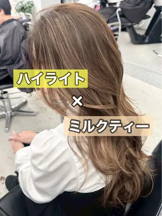 ロング カラー ハイライト/レイヤー 河原町/Manatoのヘアスタイル