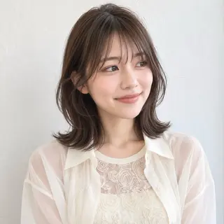 ミディアム カラー 銀座/モテ🤍垢抜け レイヤー/あさみのヘアスタイル