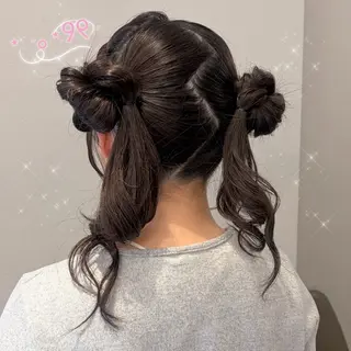ヘアアレンジ 顔周り/ガーリー /ヘアメ/あつはのヘアスタイル