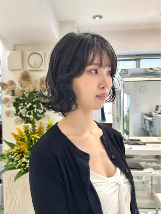 ショート パーマ デジタルパーマ 🌀ボブ　萩原　龍のヘアスタイル