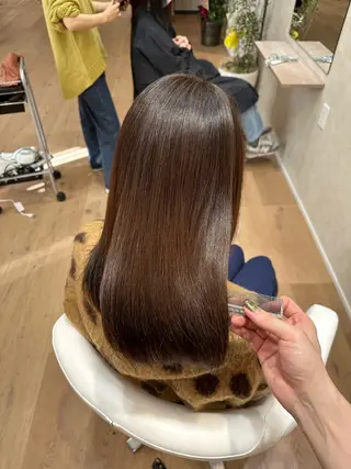 ミディアム 巻ける髪質改善🫧ハ イライト/永田汰伊智のヘアスタイル