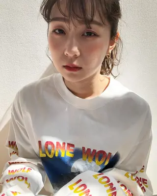 ミディアム カラー ヘアアレンジ 石井（遠藤） 愛莉のヘアスタイル
