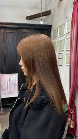 カラー ふたつやゆら🤎ྀི カラー、縮毛矯正のヘアスタイル
