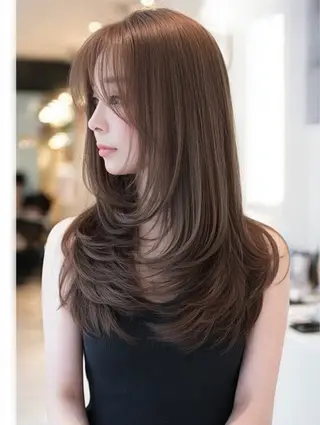ロング カラー 🍒モテ暖色カラー × うる艶✧ ゆなのヘアスタイル