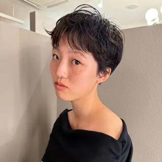 ショート パーマ パーマ/透明感カラー 元町🌱takutoのヘアスタイル