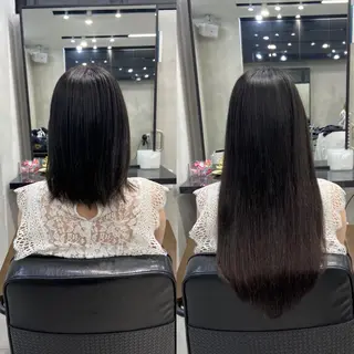 ロング 白髪ぼかし大人メンズ 根本零のヘアスタイル