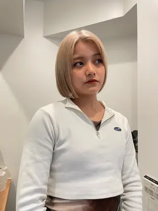 ミディアム カラー ボブ/レイヤーカット 縮毛矯正/コウキ新宿のヘアスタイル