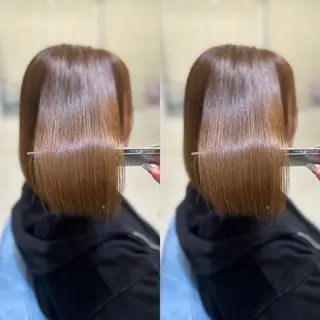 ショート カラー 髪質改善🩵縮毛矯正 代々木/木下のヘアスタイル