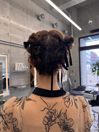 ヘアアレンジ saki｜透明カラー ドライパーマ.パーマのヘアスタイル