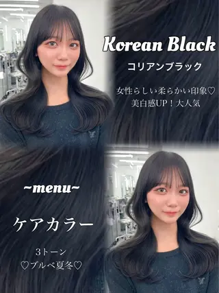 ロング カラー 盛れる顔周り✨韓国式 レイヤーkanatoのヘアスタイル