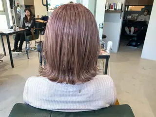 セミロング カラー レイヤーカット ベージュカラー/小島のヘアスタイル