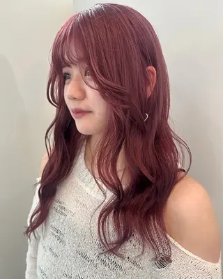 ロング カラー ピンクカラー美容師 新宿美容室🎀のヘアスタイル