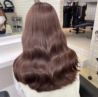ロング 赤み消しブラウン🤎 韓国レイヤー🤎横浜のヘアスタイル