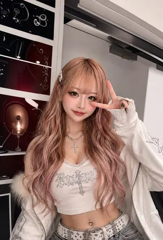 セミロング カラー カラーとエクステ 🌟エクステのヘアスタイル