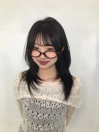 セミロング Hanaka🪷 ニュアンス×レイヤーのヘアスタイル