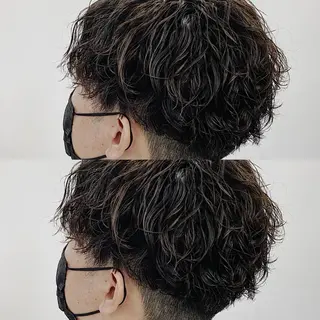 ショート パーマ メンズ 原田 涼矢のヘアスタイル