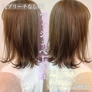 ミディアム カラー ヘアアレンジ 透明感カラー/ レイヤー　YUKAのヘアスタイル