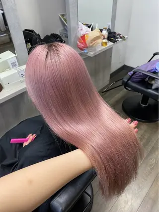 セミロング カラー Rena/韓国 /ワンホンヘアのヘアスタイル