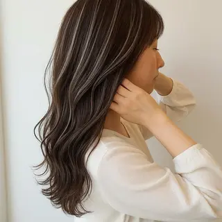 セミロング カラー ハイライト/髪質改善 ans/黒木 和大のヘアスタイル