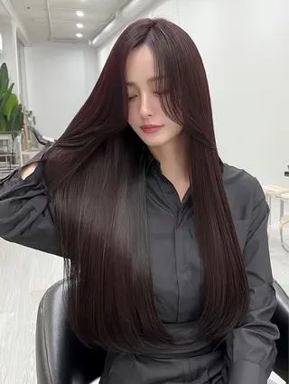 ロング カラー 烏丸/艶カラー/縮毛 矯正/カット🖤のヘアスタイル