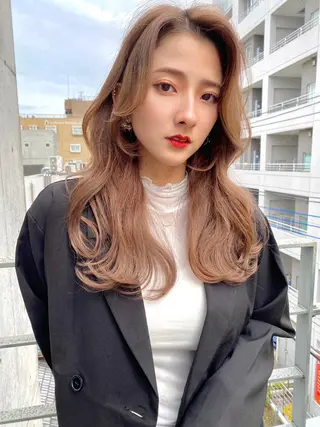 セミロング カラー 似合わせレイヤー 🇰🇷荒木洋文のヘアスタイル
