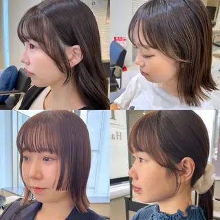 ロング miyu♡̷̷ 韓国ヘア/顔まわりのヘアスタイル