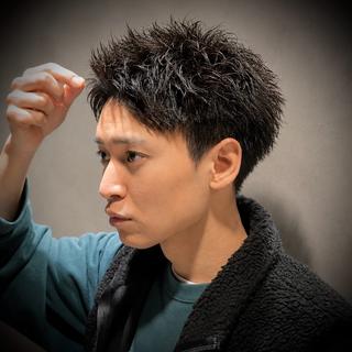 ショート パーマ メンズ スパイキーショート 心斎橋【戸兵吏駒】のヘアスタイル