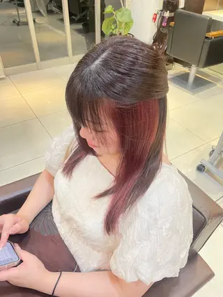 ミディアム カラー 🤎韓国ヘア ベージュ まゆか🤎のヘアスタイル