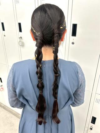 ロング ヘアアレンジ 横浜ダブルカラー/ ハイトーンエクステのヘアスタイル