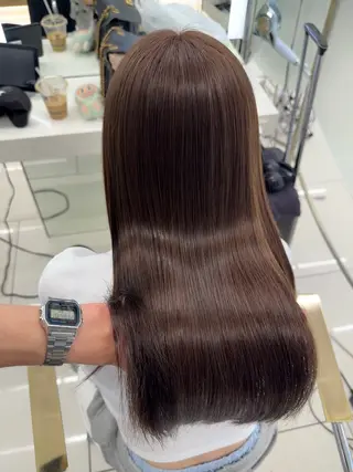 ミディアム カラー 韓国風レイヤー 日向 GINZAのヘアスタイル
