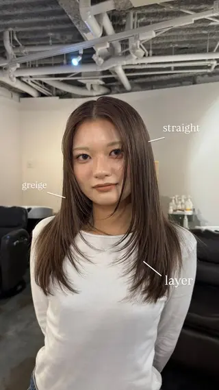 ミディアム カラー れん/大阪美容室 縮毛矯正/髪質改善のヘアスタイル
