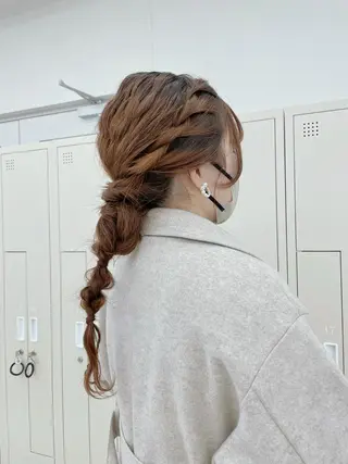 ロング カラー ヘアアレンジ CARELLY Rukaのマツエク・マツパデザイン
