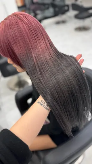 ロング カラー ヘアアレンジ 縮毛矯正🤍 盛れるボブ/ひかりのヘアスタイル
