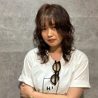 セミロング パーマ パーマモデル募集中 渥美翔人のヘアスタイル
