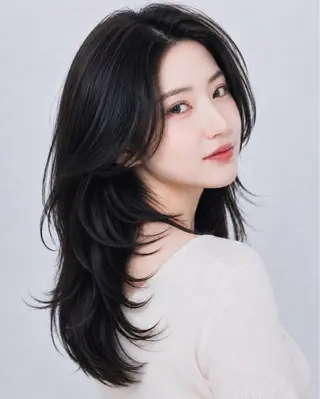 セミロング YUTO 韓国美容師 레이어드컷,韓国ヘアのヘアスタイル