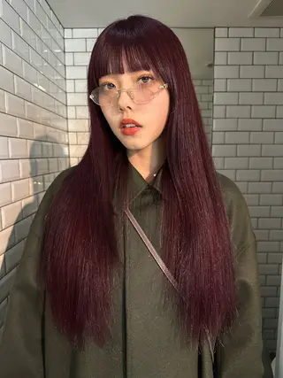 ロング カラー ヘアアレンジ MIYU/ケアブリ ーチカラー／デザインのヘアスタイル
