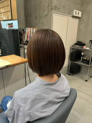 ミディアム しょうのともき ボブ／ブラウンカラーのヘアスタイル