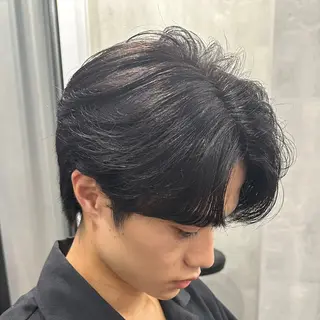 パーマ メンズ 曲がる縮毛矯正/メン ズカット髪質改善のヘアスタイル