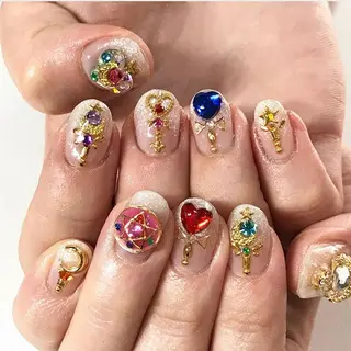 ネイル 渋谷／チップ長さ出し 👑アプレgel-xのネイルデザイン