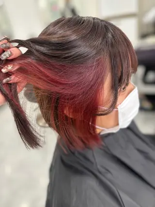 ショート 🎀暖色カラー🎀 韓国ヘア まなかのヘアスタイル