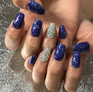 ネイル 渋谷／チップ長さ出し 👑アプレgel-xのネイルデザイン