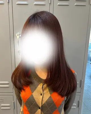 セミロング 透け感ブラウンカラー /レイヤー🧸ナシコのヘアスタイル