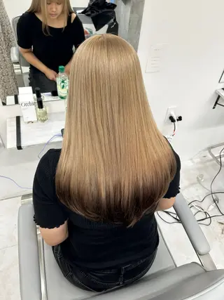 ロング カラー 💗ツヤ髪ハイトーン 💗RIKOのヘアスタイル