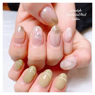 ミディアム ネイル 🐾enen style 🐾のネイルデザイン
