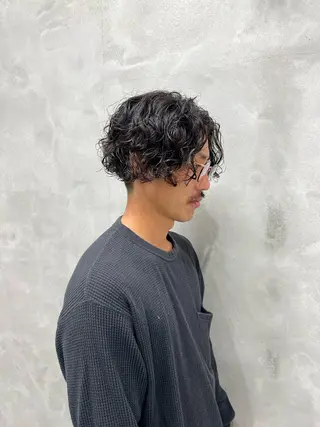 ミディアム パーマ メンズ 村山 豪歩のヘアスタイル