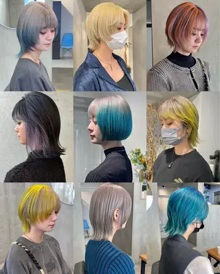ミディアム カラー 井上 唯のヘアスタイル