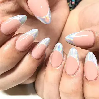 ネイル 渋谷／チップ長さ出し 👑アプレgel-xのネイルデザイン